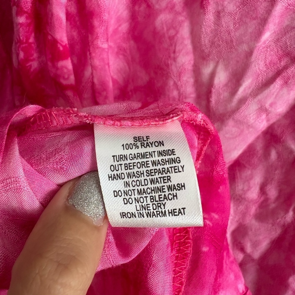 Cotton Candy LA Fuchsia Tie-Dye cami cowl neck dress size small - Picture 4 of 8